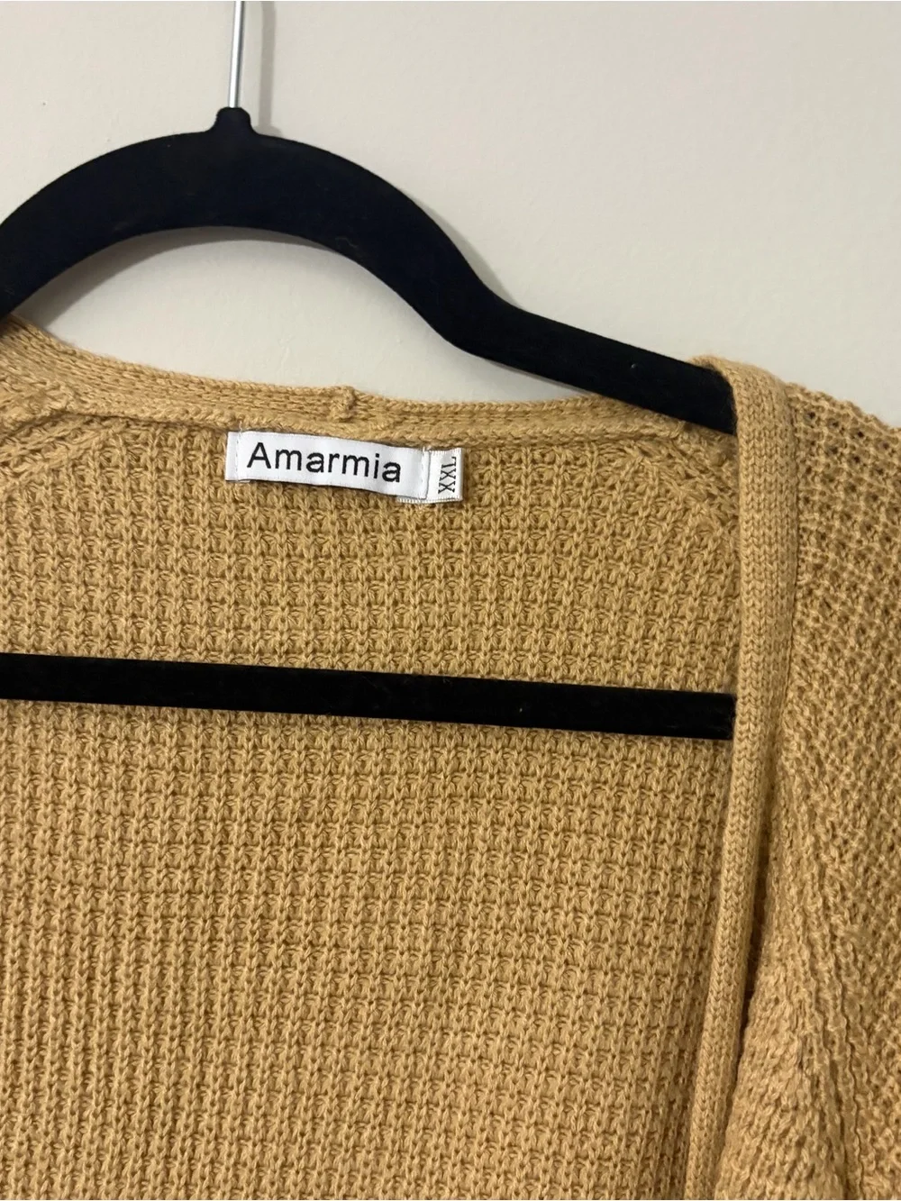 Amazon Open-Front Mustard Yellow Cardigan